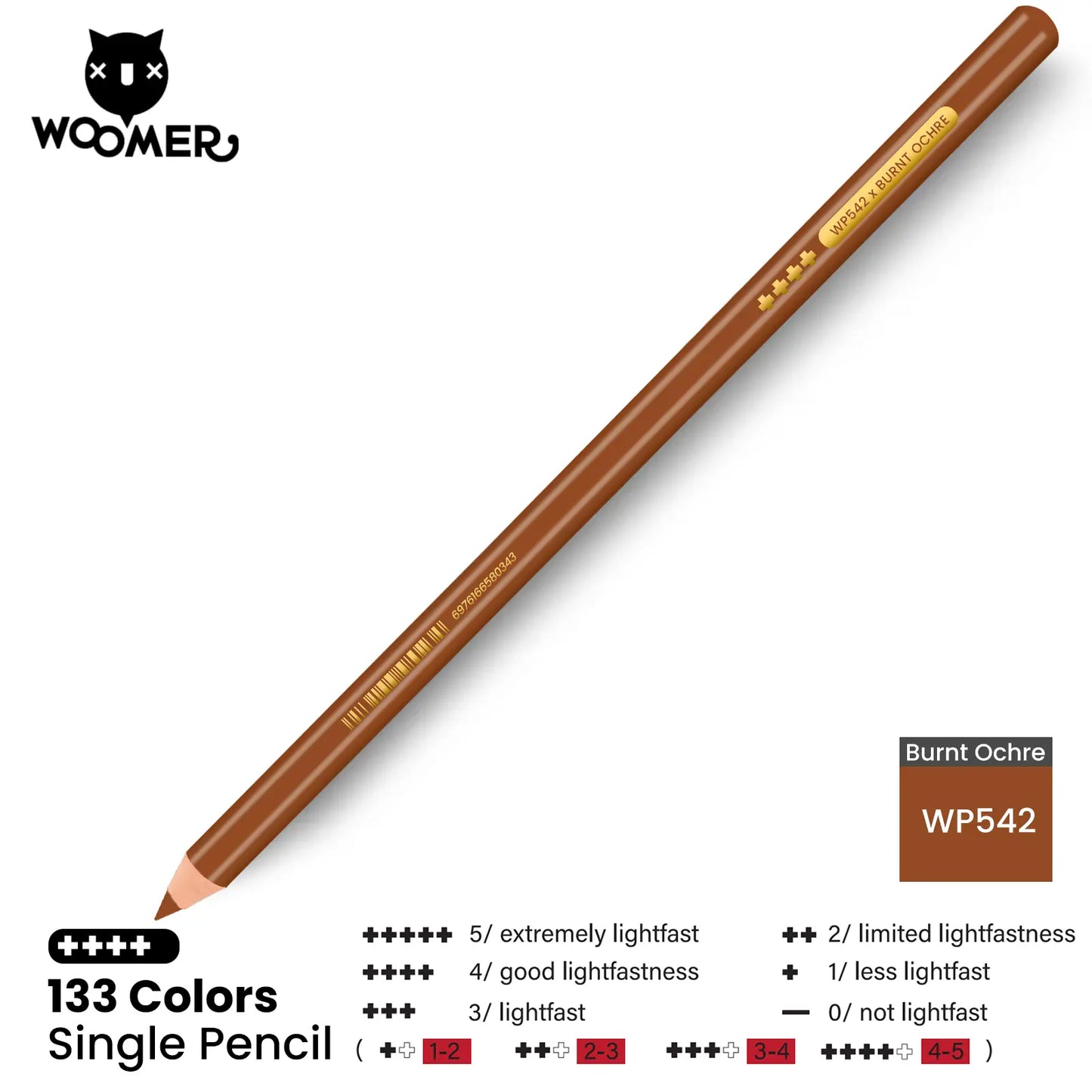 Woomer Single Colored Pencil Brown (2 PCS)