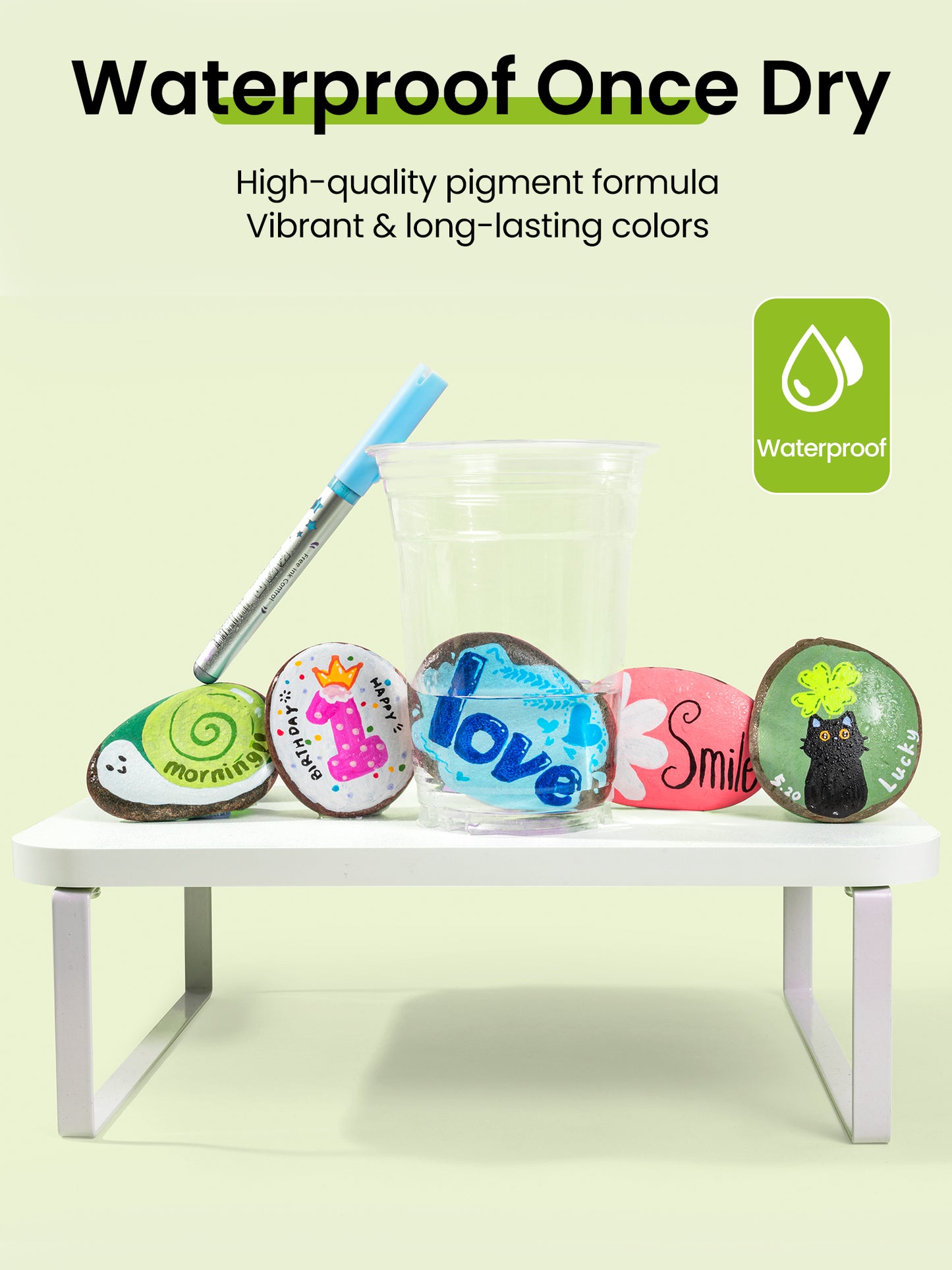 Woomer Green Tone Acrylic Paint Marker Set