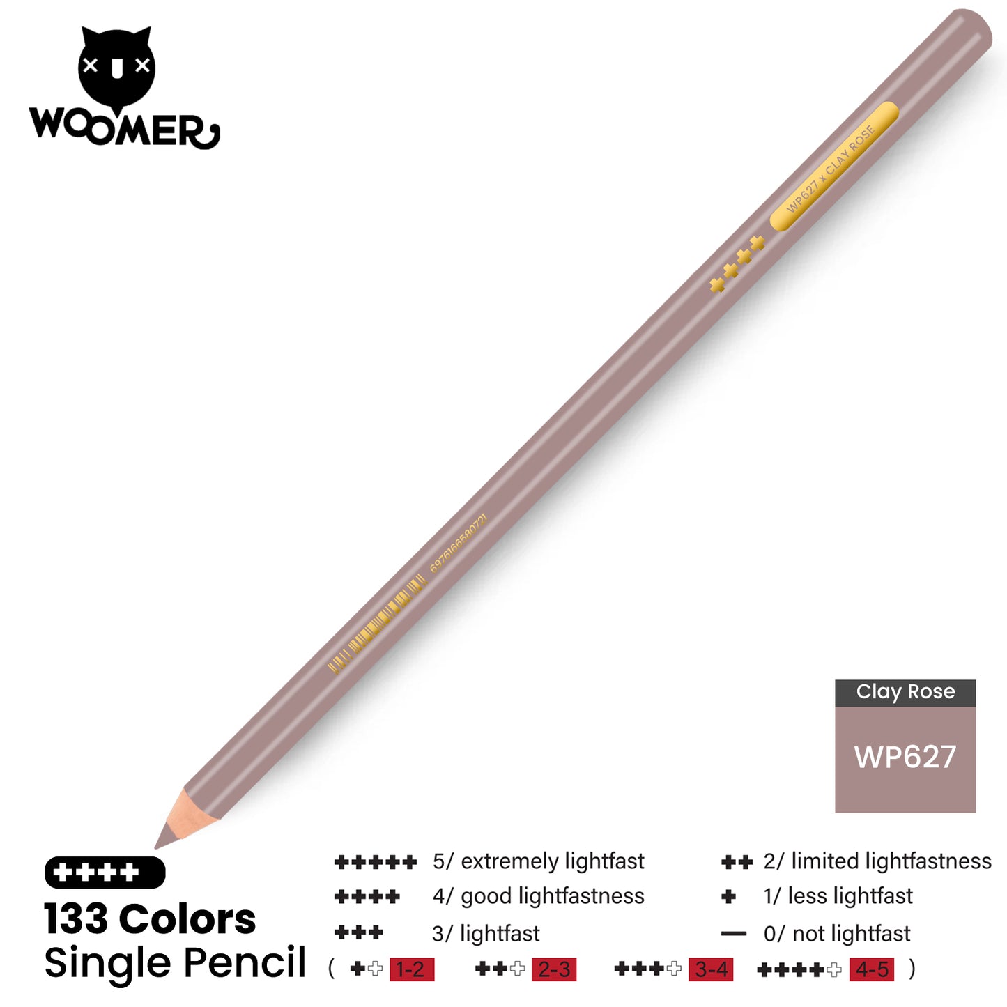 Woomer Single Colored Pencil Gray