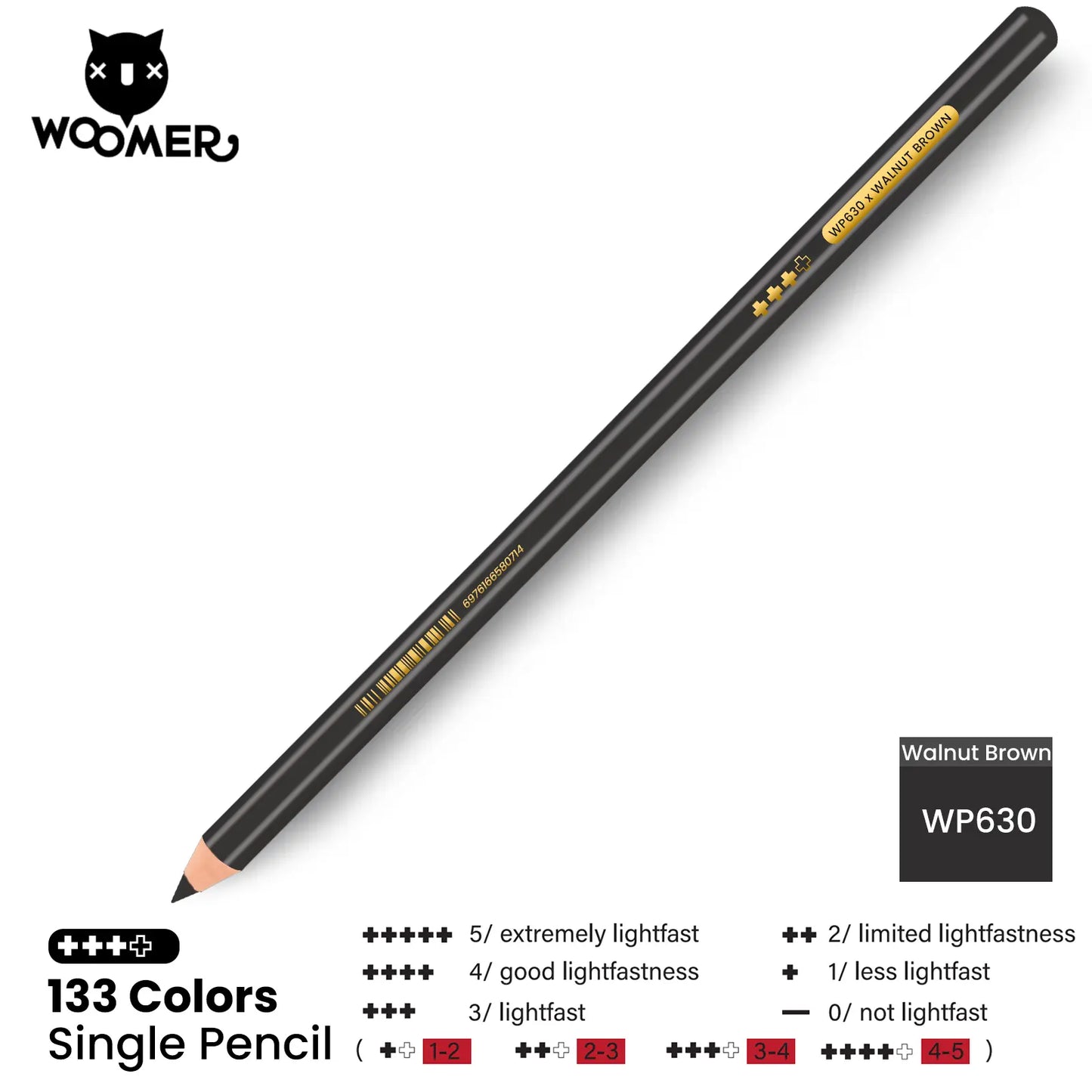 Woomer Single Colored Pencil Gray (2 PCS)