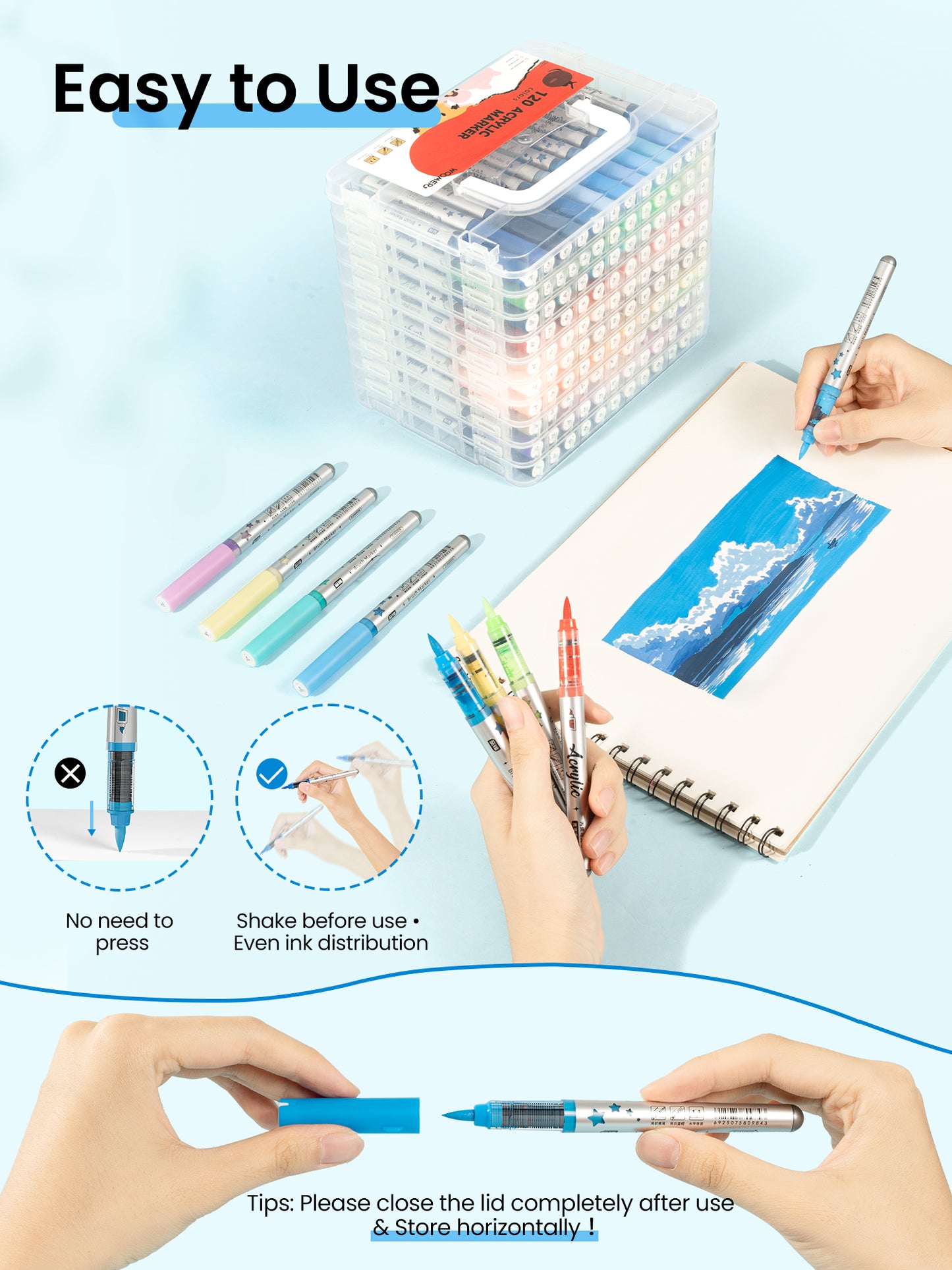 Woomer Blue Tone Acrylic Paint Marker Set