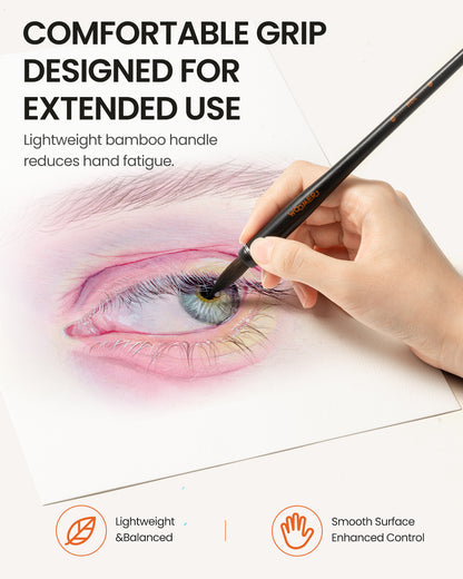 Woomer Round Watercolor Brush – Large Wash Brush (28 × 9 mm)