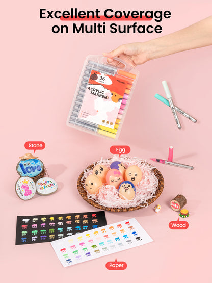 Woomer 36 Colors Acrylic Paint Markers