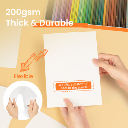 Woomer Fine-grain Colored Pencil Paper– 5.83x8.27in,200 gsm,Double-Sided, 20 Sheets