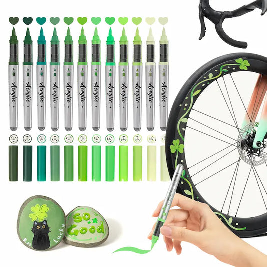 Woomer Green Tone Acrylic Paint Marker Set