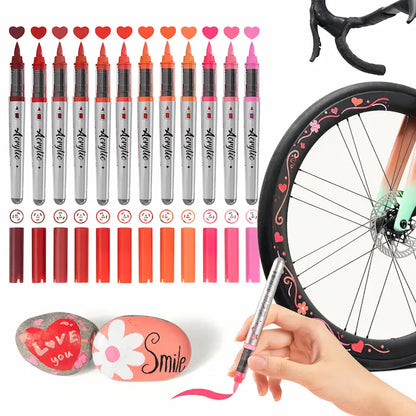 Woomer Red Tone Acrylic Paint Marker Set