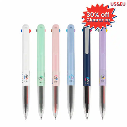 Stylos gel rétractables 3 en 1 Woomer - 0,5 mm, lot de 6 en 18 couleurs 