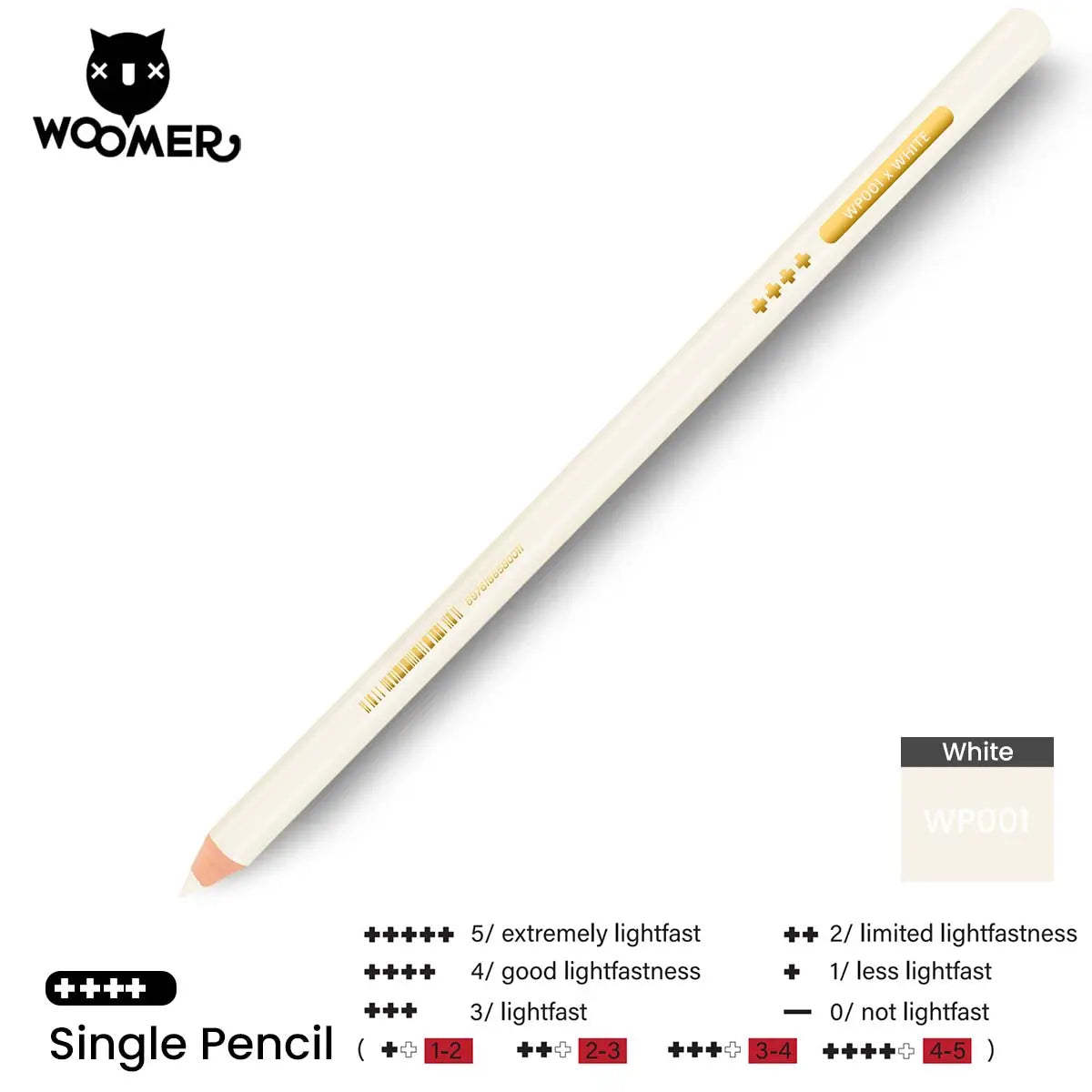 Woomer Single Colored Pencil White