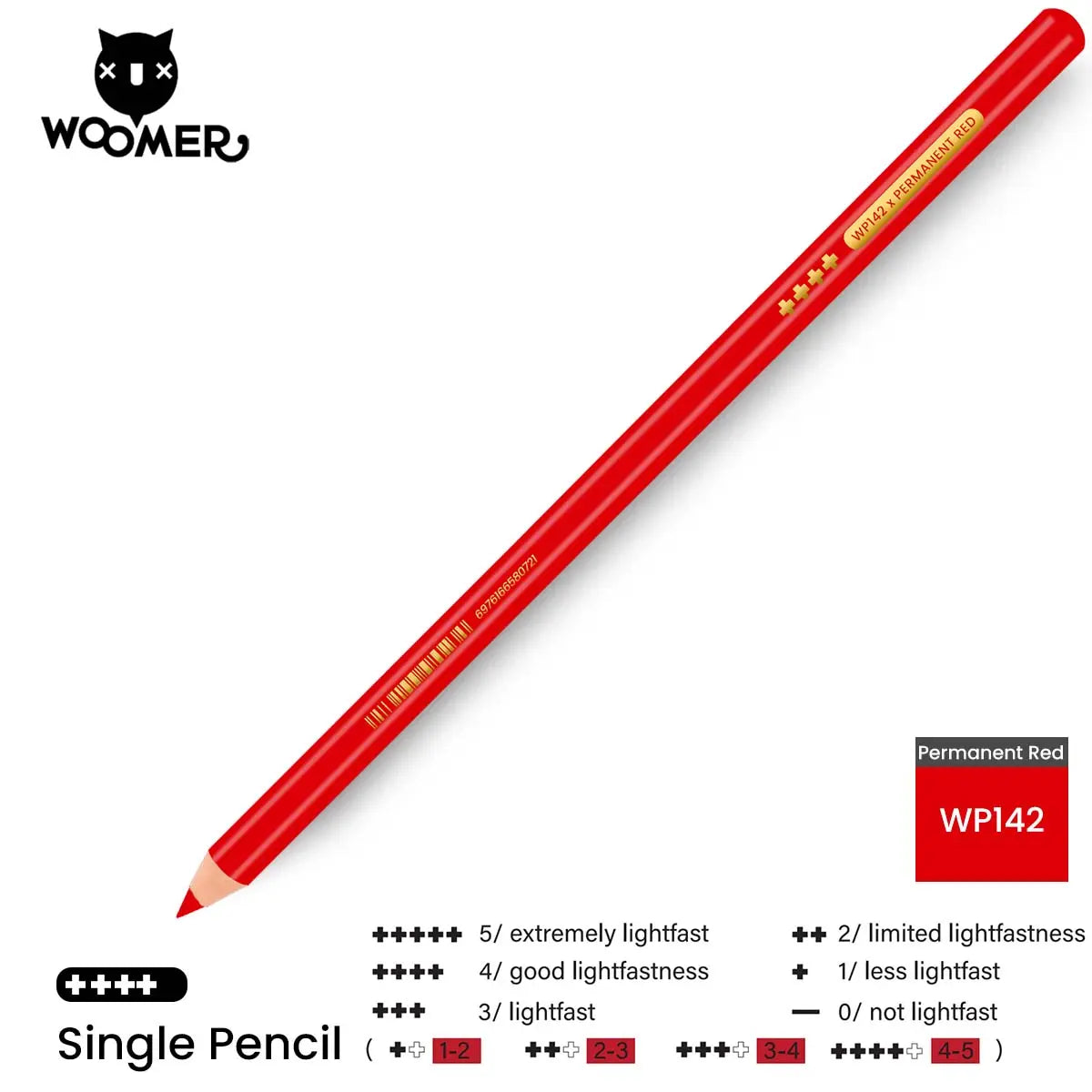 Woomer Single Colored Pencil Red
