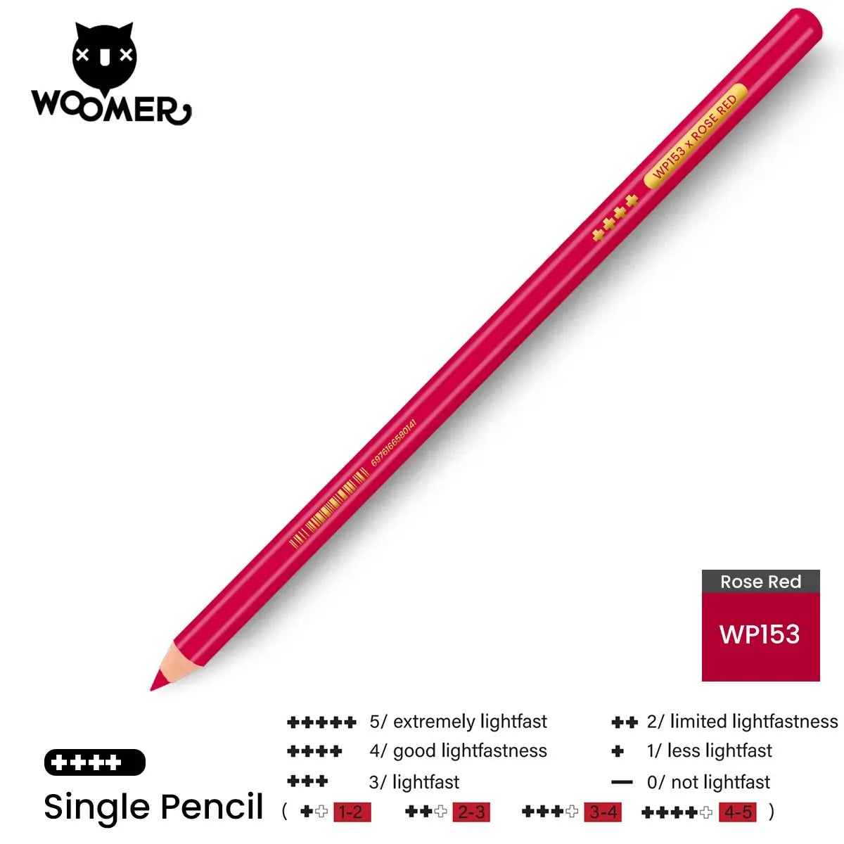Woomer Single Colored Pencil Red