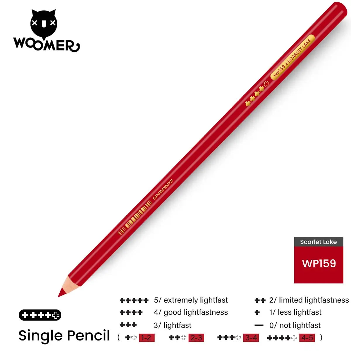 Woomer Single Colored Pencil Red