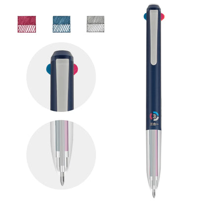 Woomer 3-in-1 Retractable Gel Pen Black