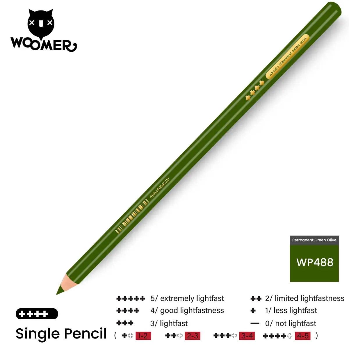 Woomer Single Colored Pencil Green