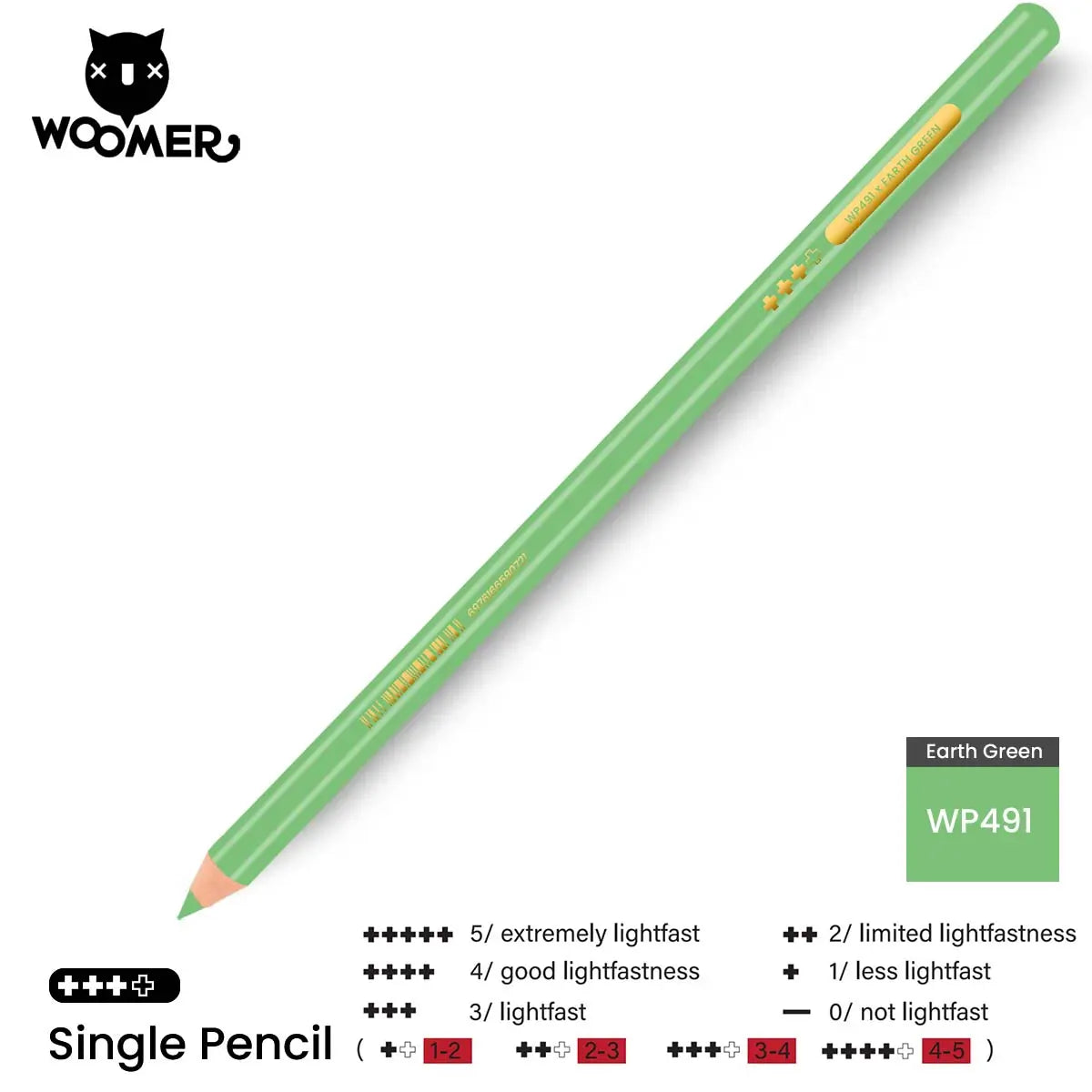 Woomer Single Colored Pencil Green