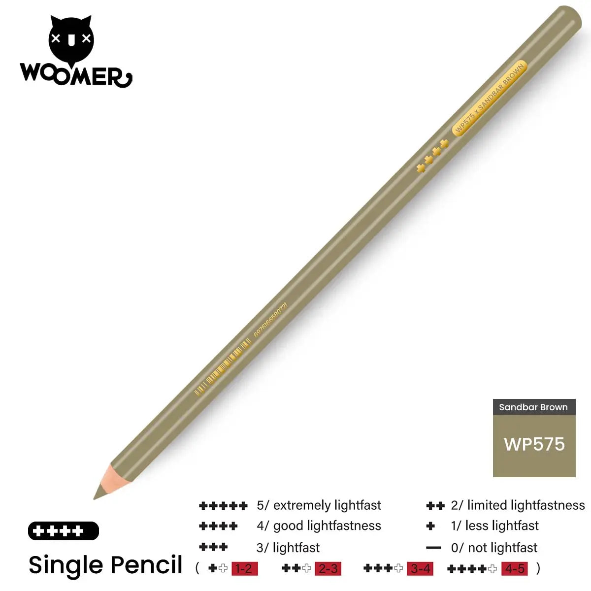 Woomer Single Colored Pencil Brown