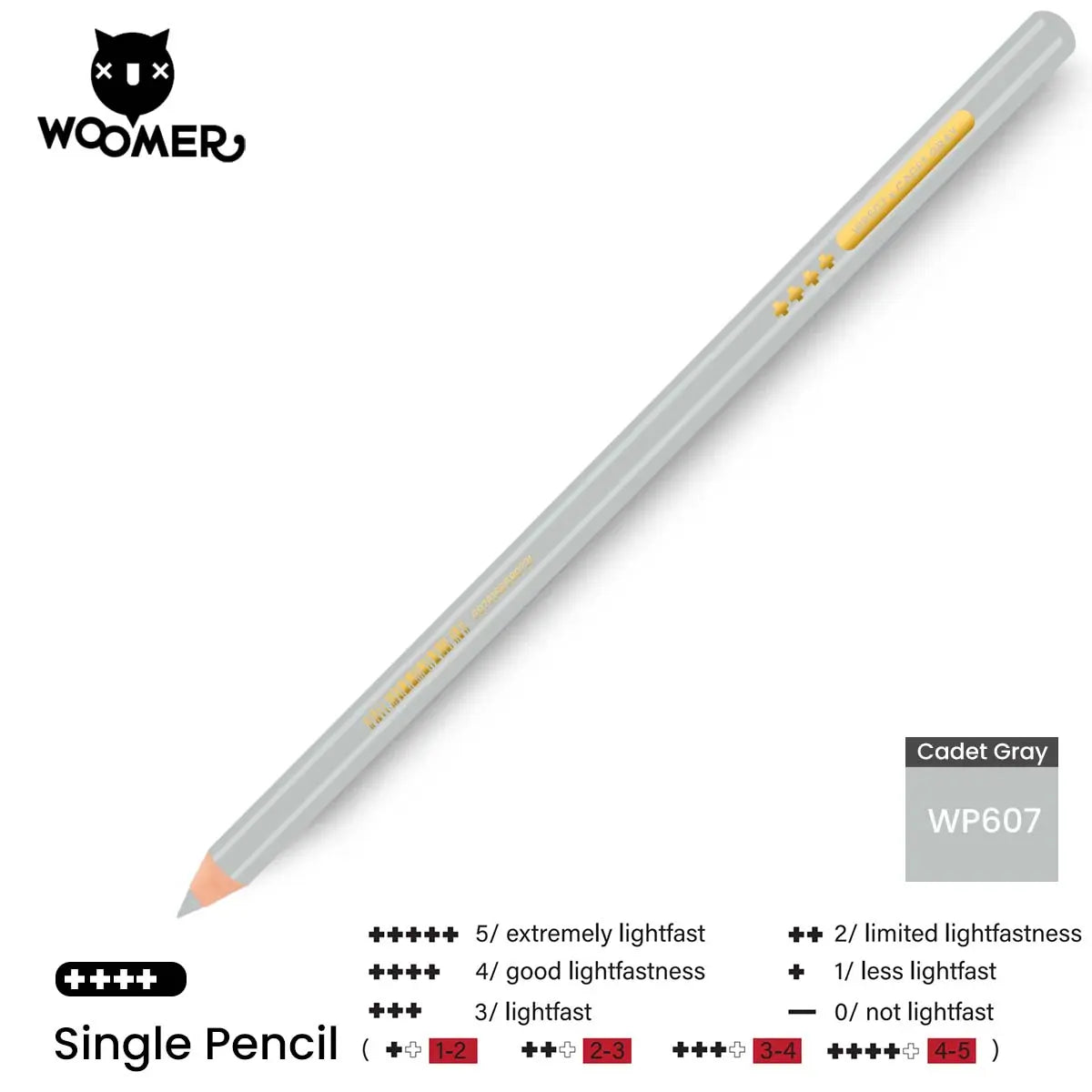 Woomer Single Colored Pencil Gray