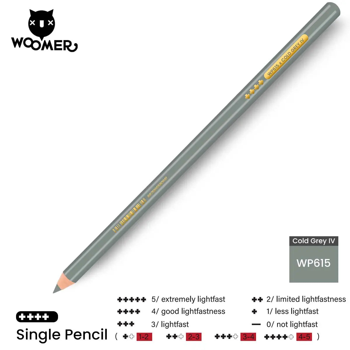 Woomer Single Colored Pencil Gray