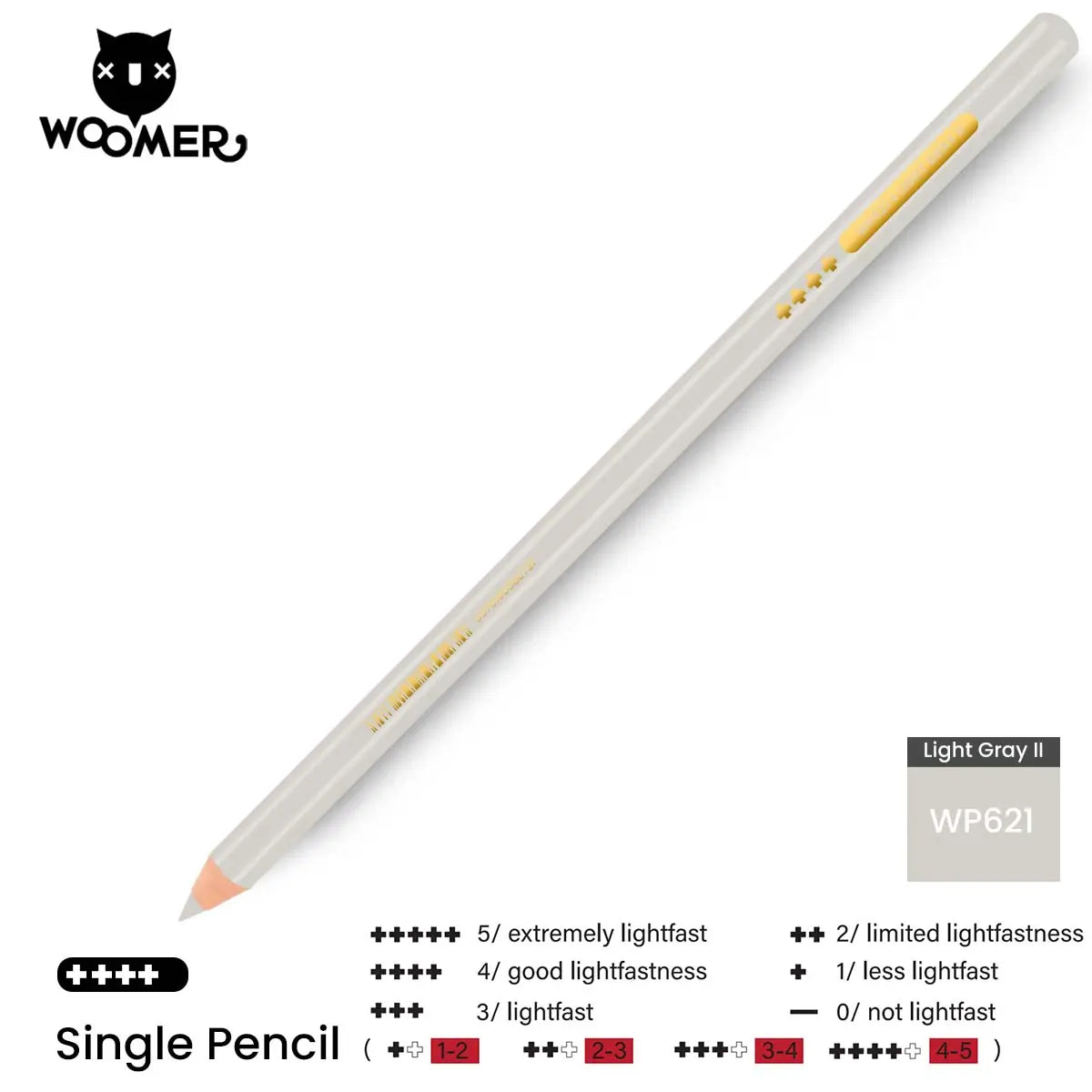 Woomer Single Colored Pencil Gray