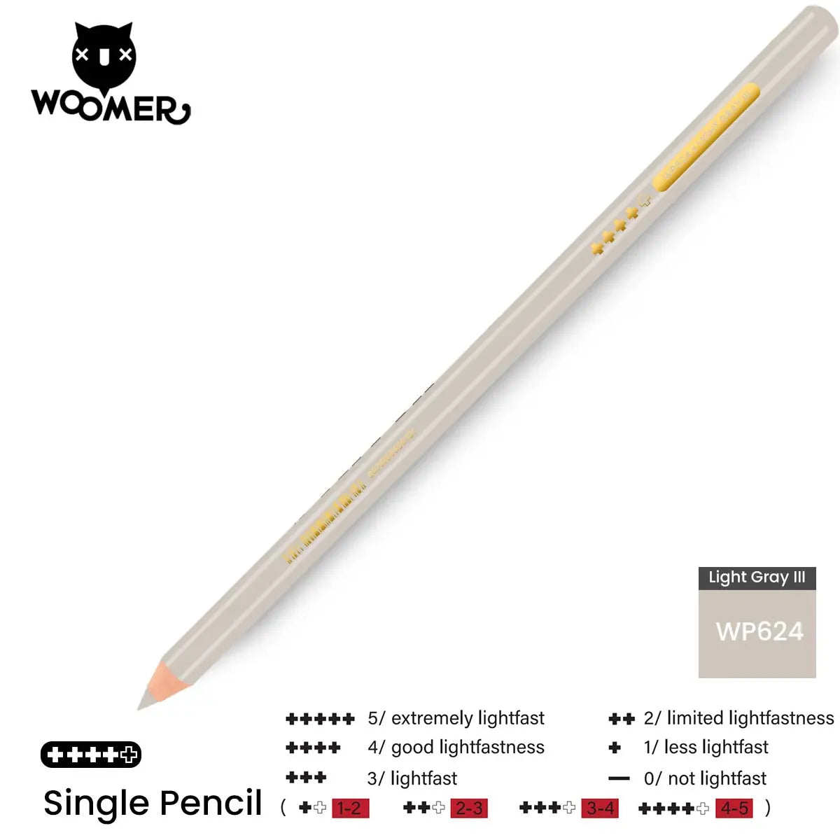 Woomer Single Colored Pencil Gray