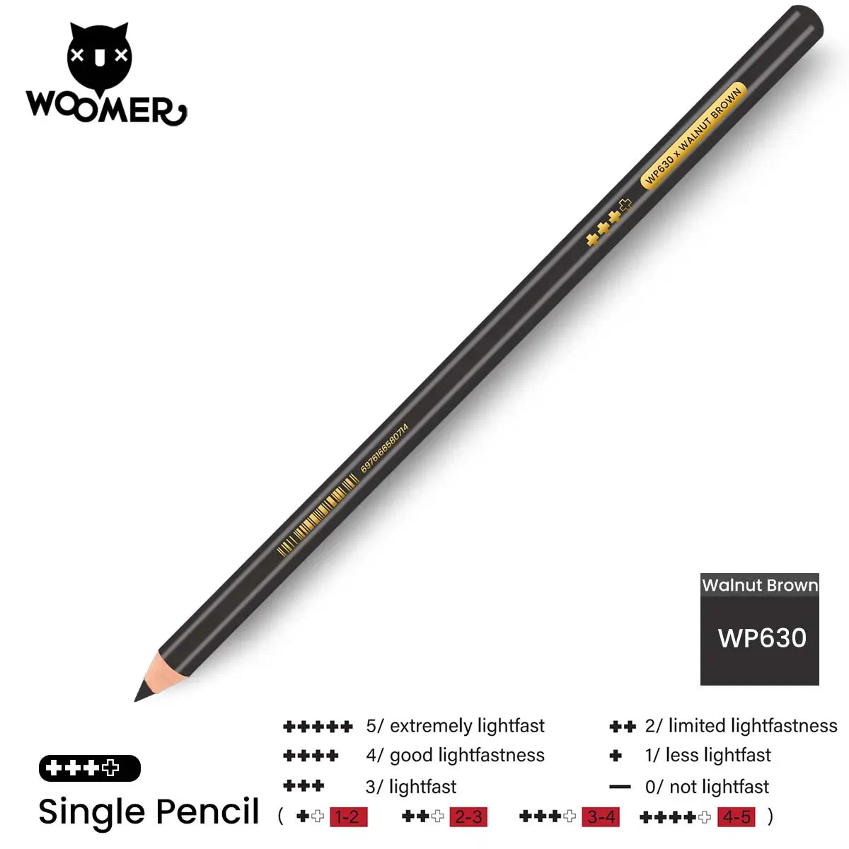 Woomer Single Colored Pencil Gray