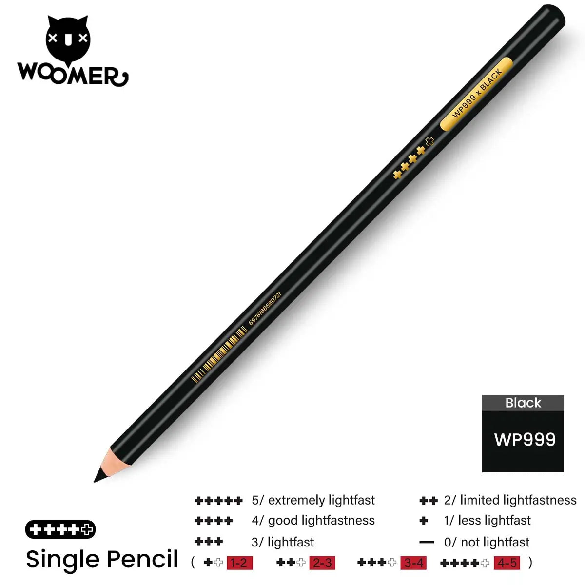 Woomer Single Colored Pencil Gray