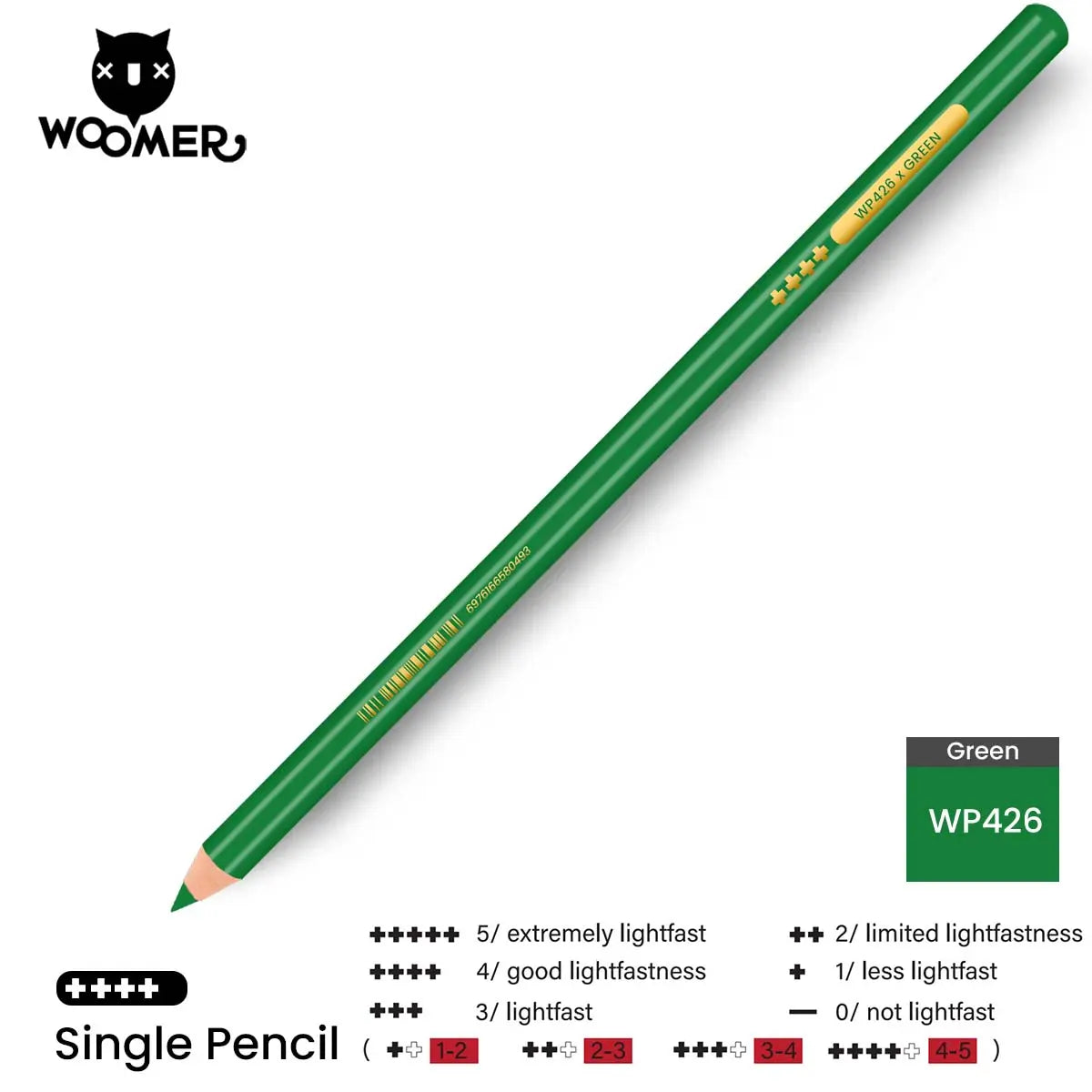 Woomer Single Colored Pencil Green