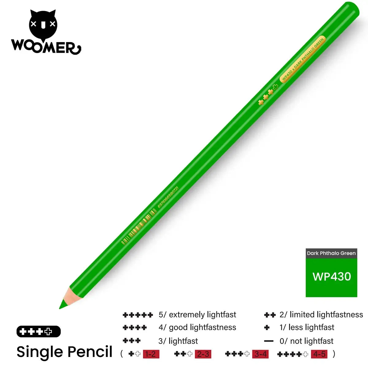 Woomer Single Colored Pencil Green