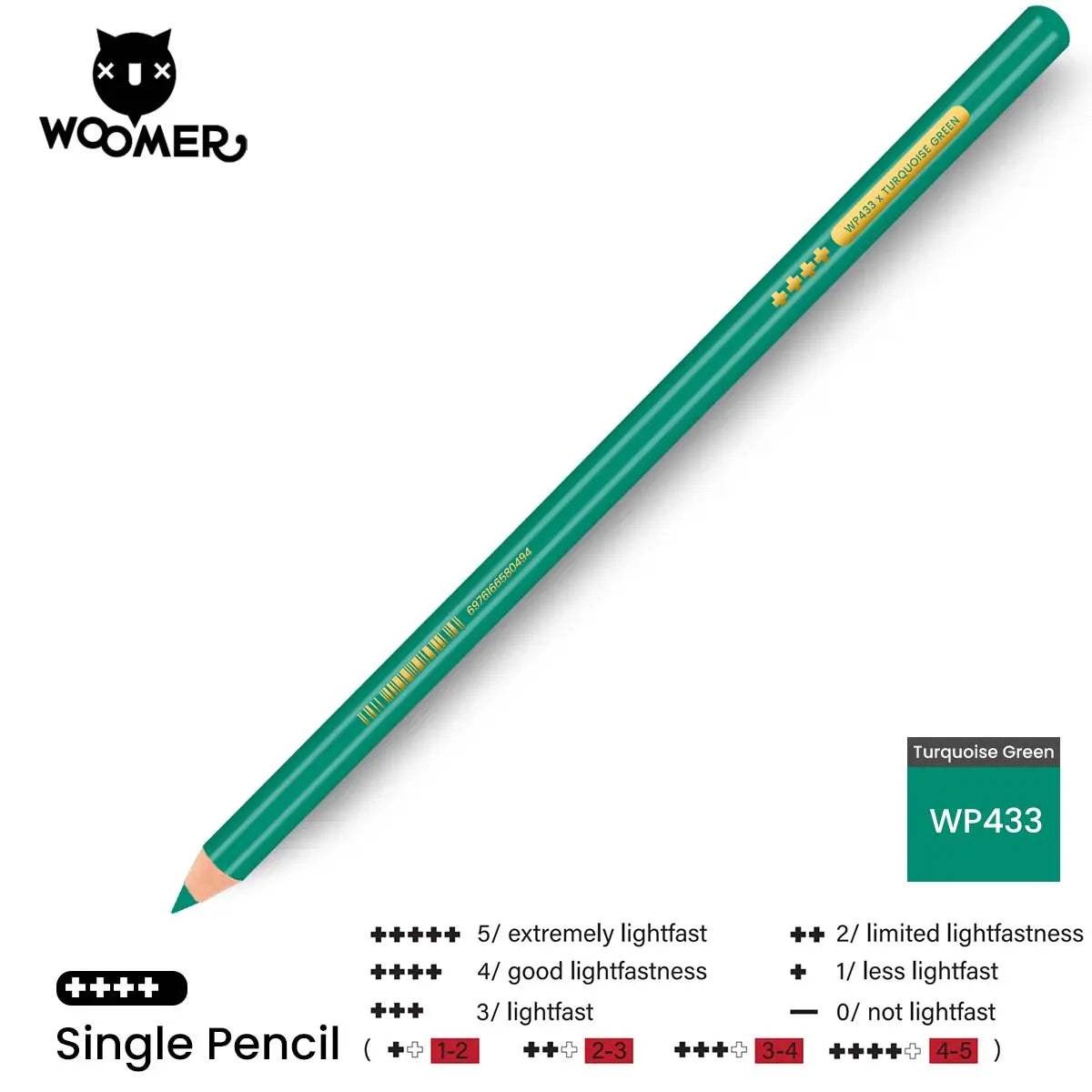 Woomer Single Colored Pencil Green