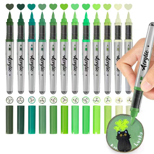 Woomer Green Tone Acrylic Paint Marker Set
