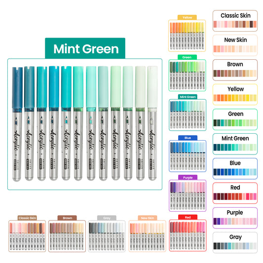 Woomer 12-Color Acrylic Marker Sets | Curated Theme Collections