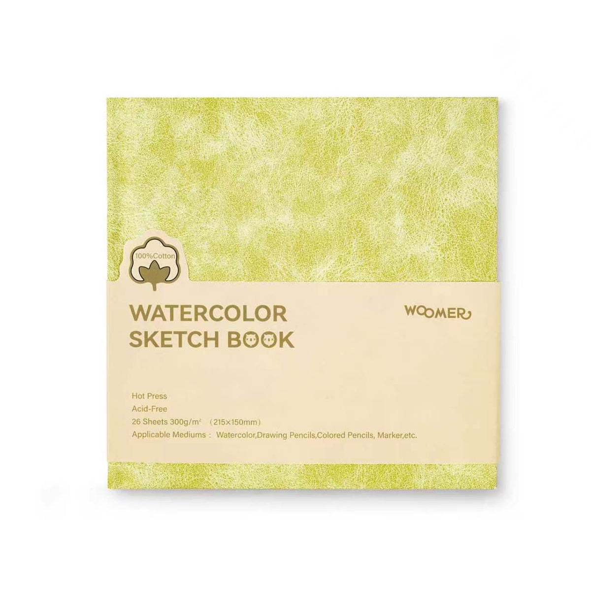 Woomer Hot Press Artist Sketchbook 100% Cotton Fine Grain 300gsm | Double-Sided Artist Journal