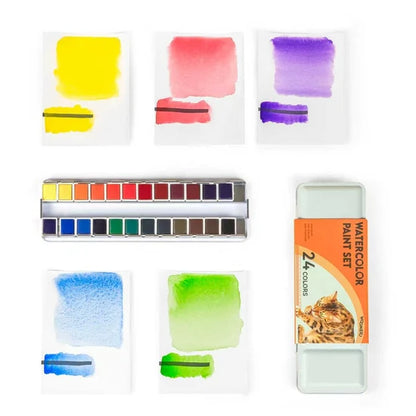 Woomer 24 Watercolor Paint Set - Solid Transparent Watercolor Paint
