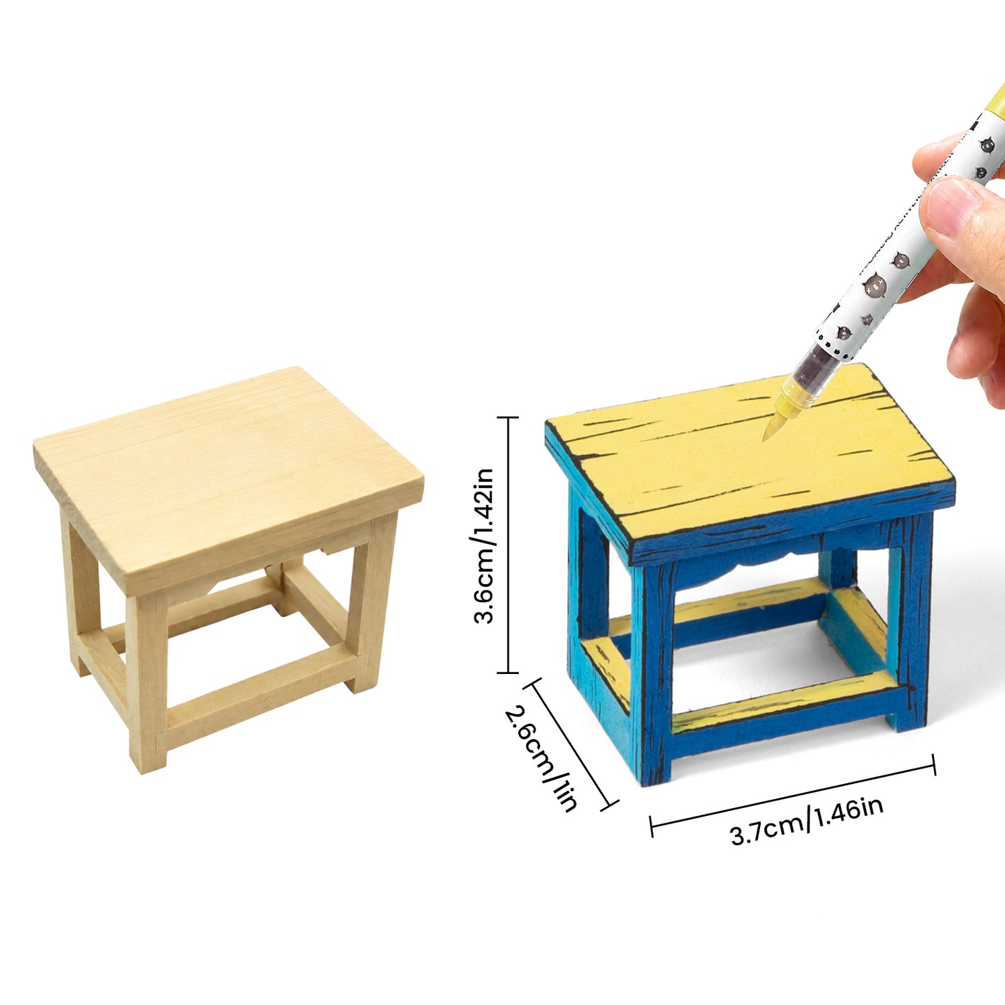Woomer DIY Creative Kits for Acrylic Markers – Mini Furniture & Paintable Hats