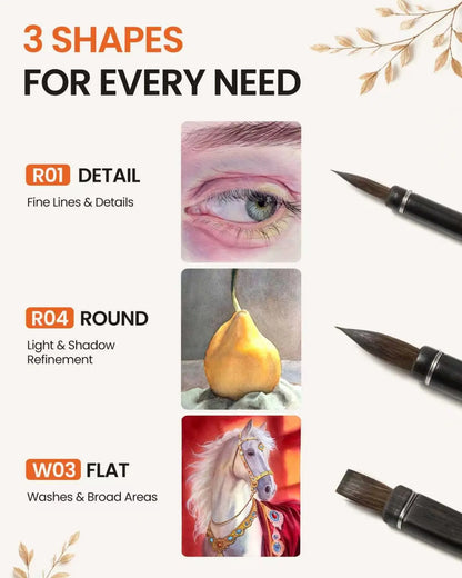 Woomer Flat Watercolor Brush – Wide Stroke Brush (17.5 × 9.5 mm)