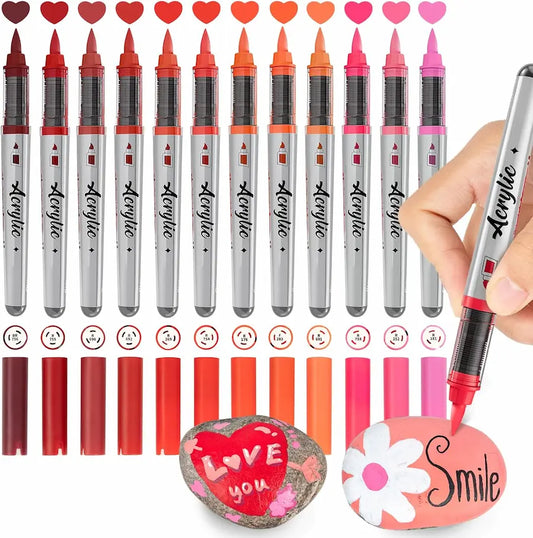 Woomer Red Tone Acrylic Paint Marker Set