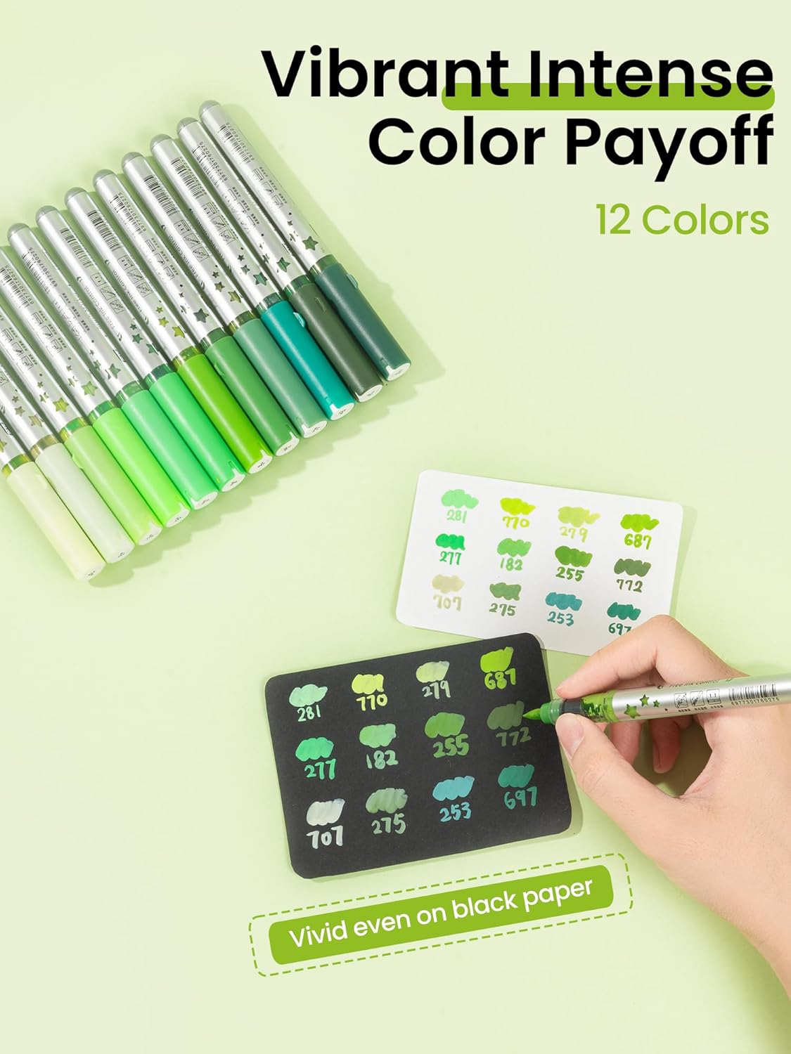Woomer Green Tone Acrylic Paint Marker Set