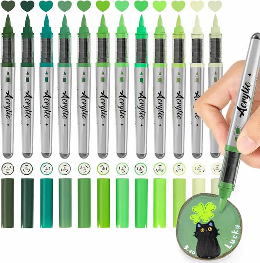 Woomer Green Tone Acrylic Paint Marker Set