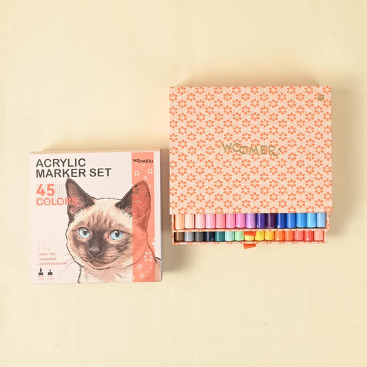 NEWWoomer 45-Color Dual Tip Acrylic Markers