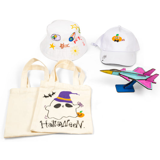 Woomer DIY Creative Kits for Acrylic Markers – Mini Furniture & Paintable Hats